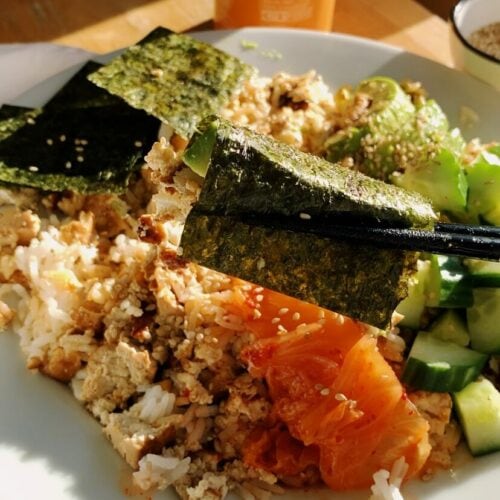 Salmon Tofu Rice Bowl