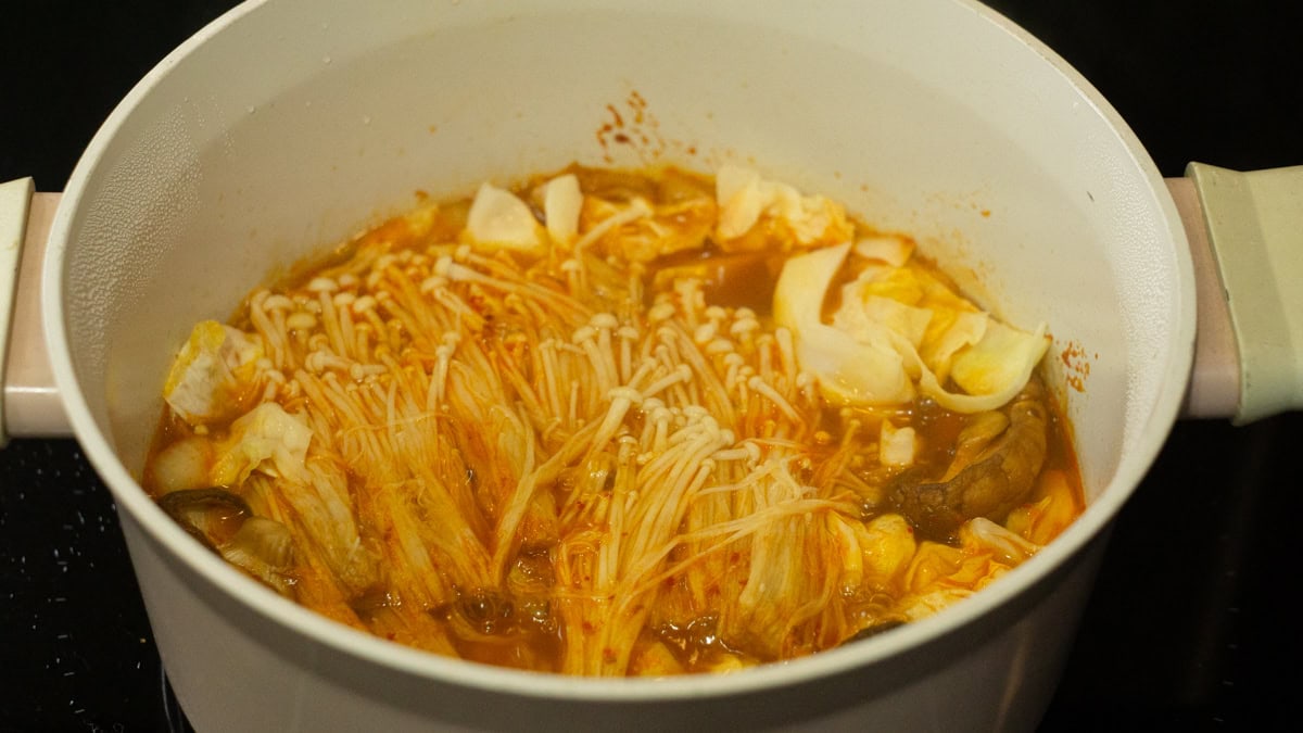 simmering Vegan Kimchi Jjigae