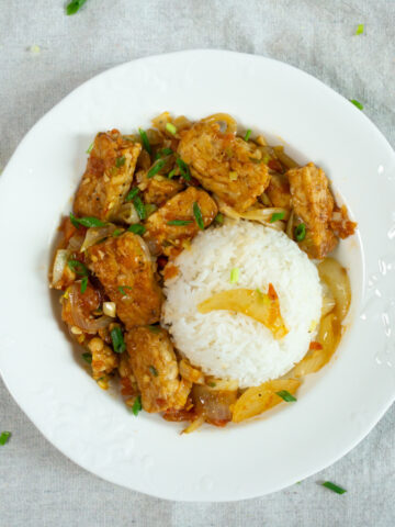 sweet and sour tempeh