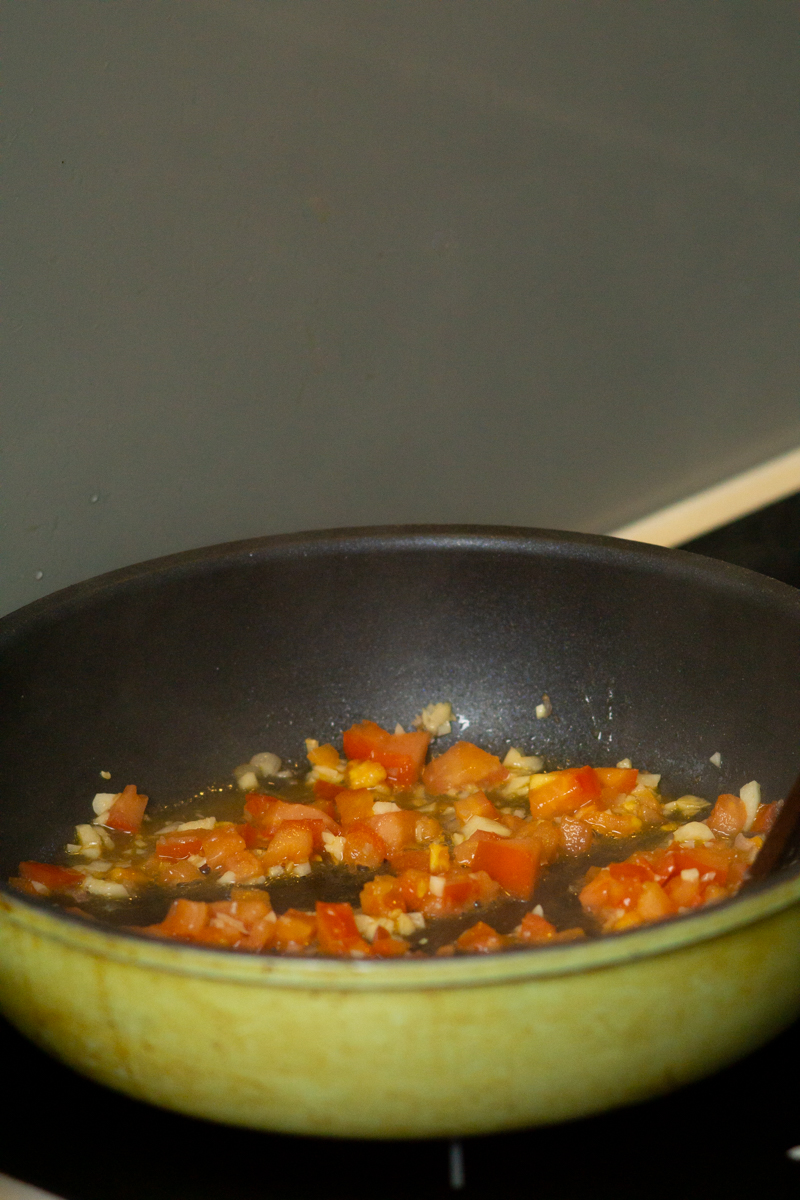 saute the garlic and shallot