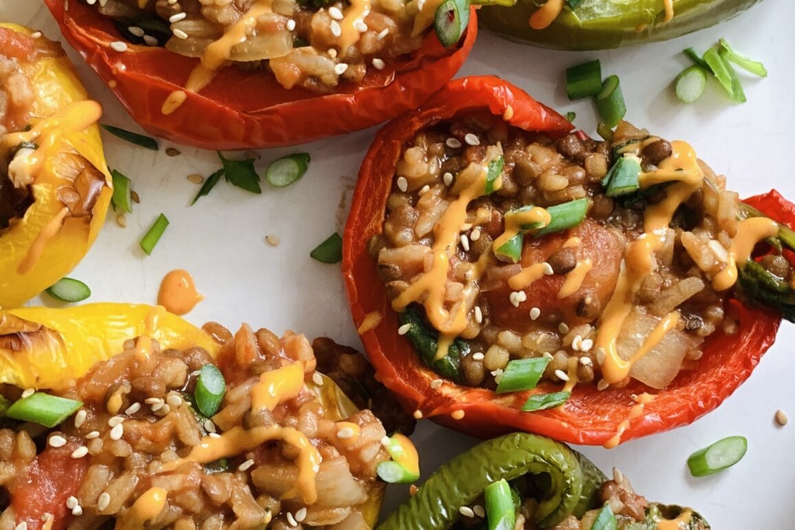 Stuffed Bell Peppers Asian flavors