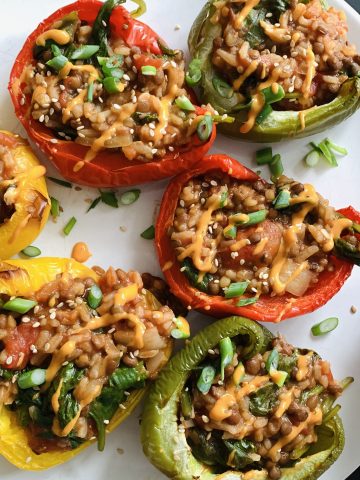 Stuffed Bell Peppers Asian flavors