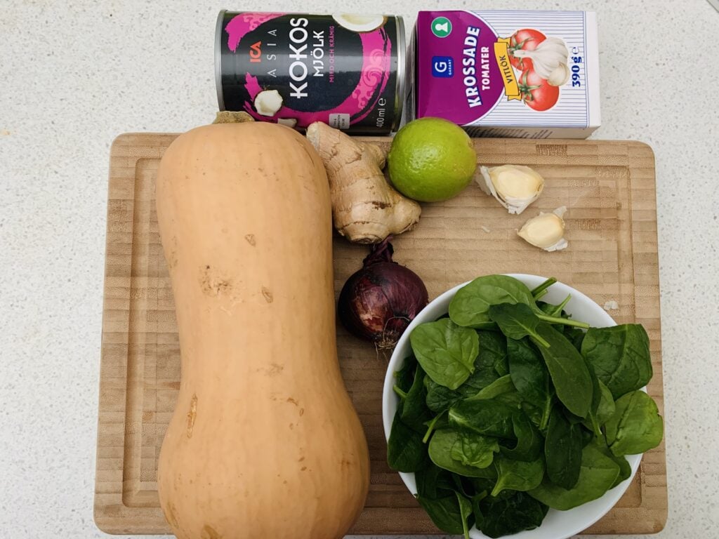 Ingredients - Butternut Squash Curry with Chickpeas