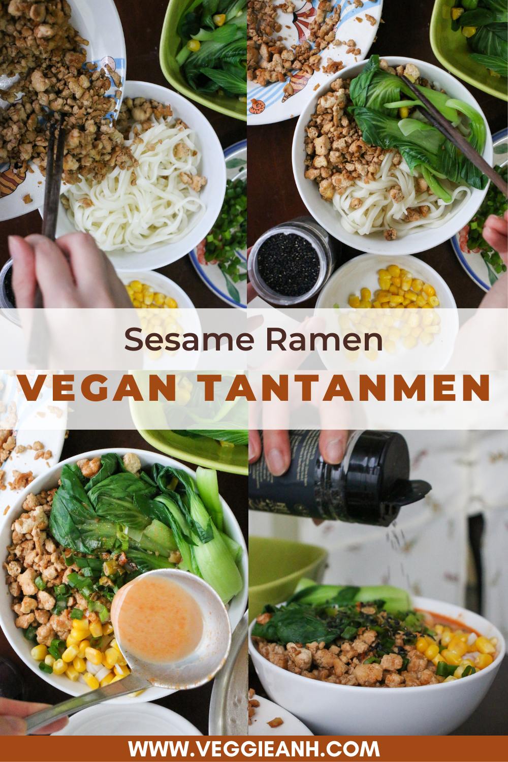 Assemble the vegan Tantanmen