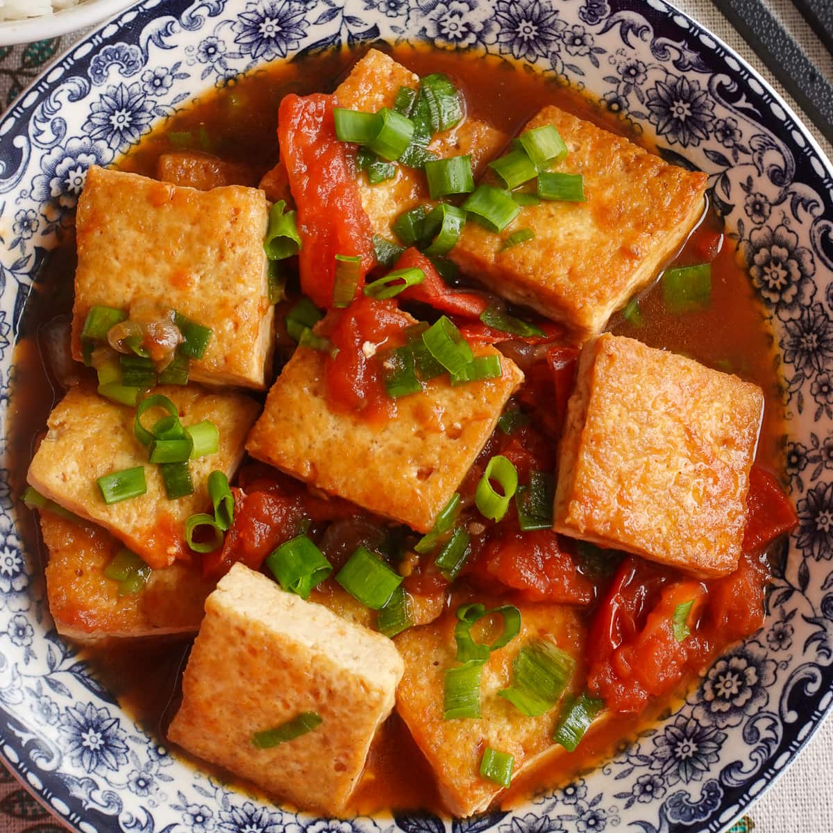 Vietnamese Tofu with Tomato Sauce (Vegan) - Veggie Anh