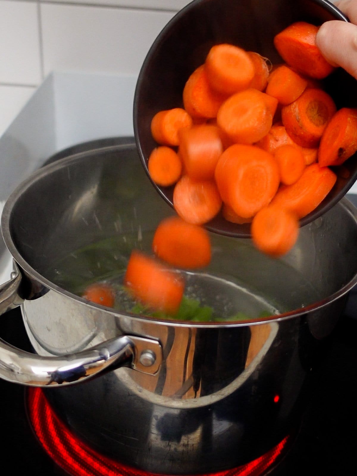 Add chopped carrots