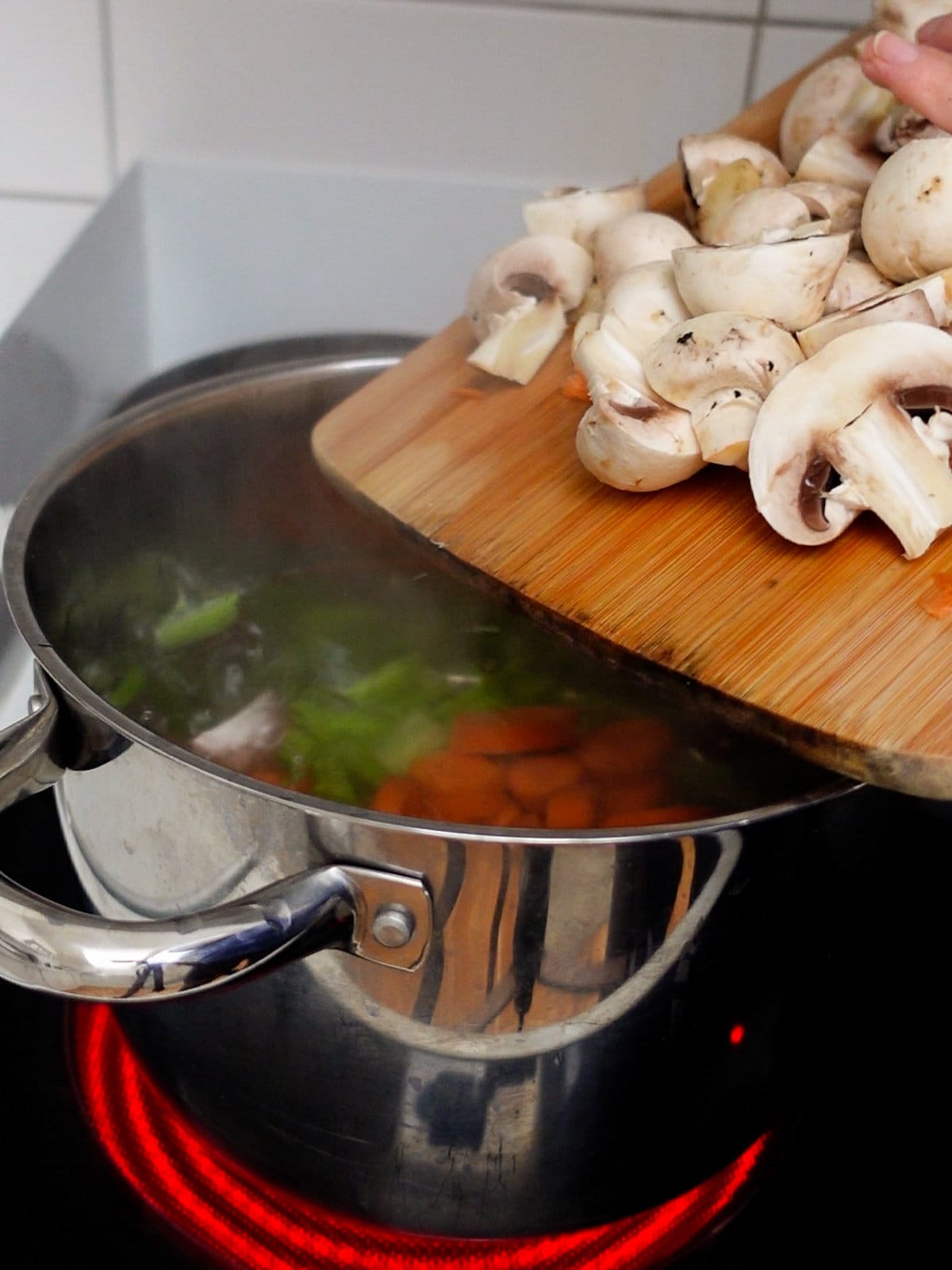Add chopped mushrooms