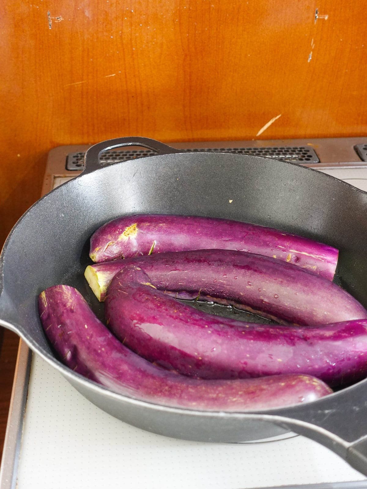 Fry eggplant