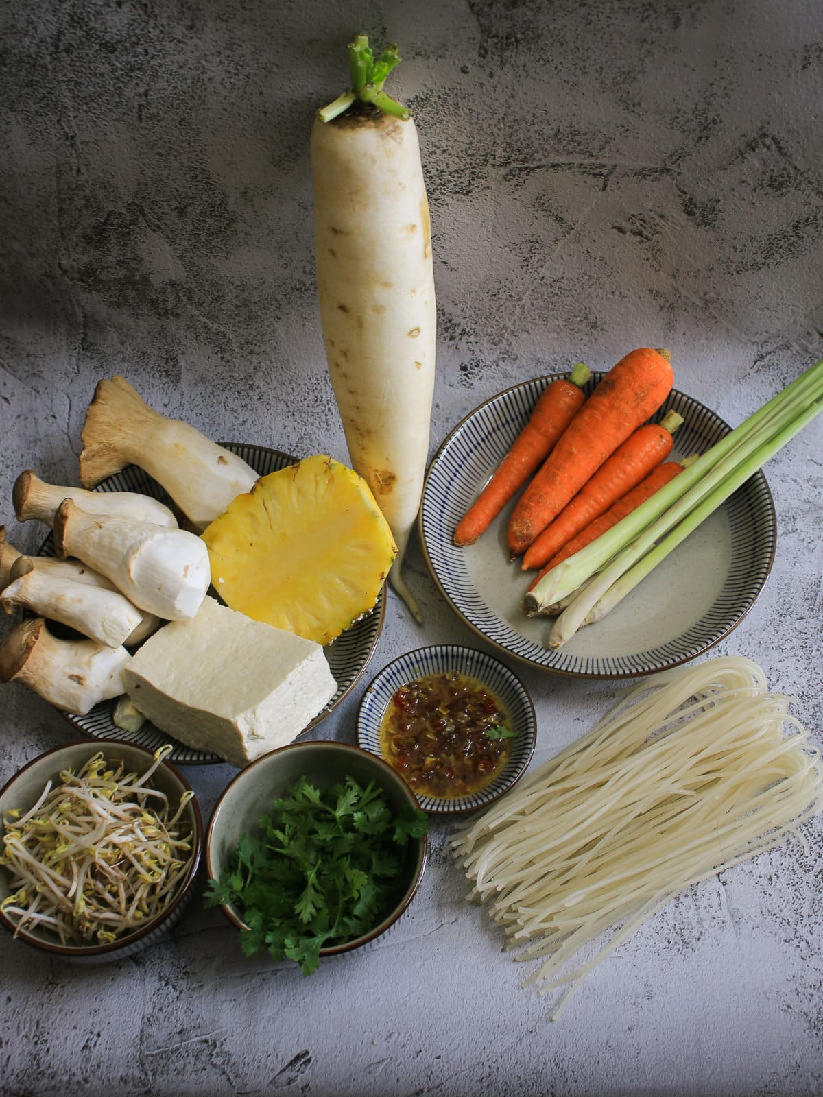 Vegan Bun Bo Hue ingredients