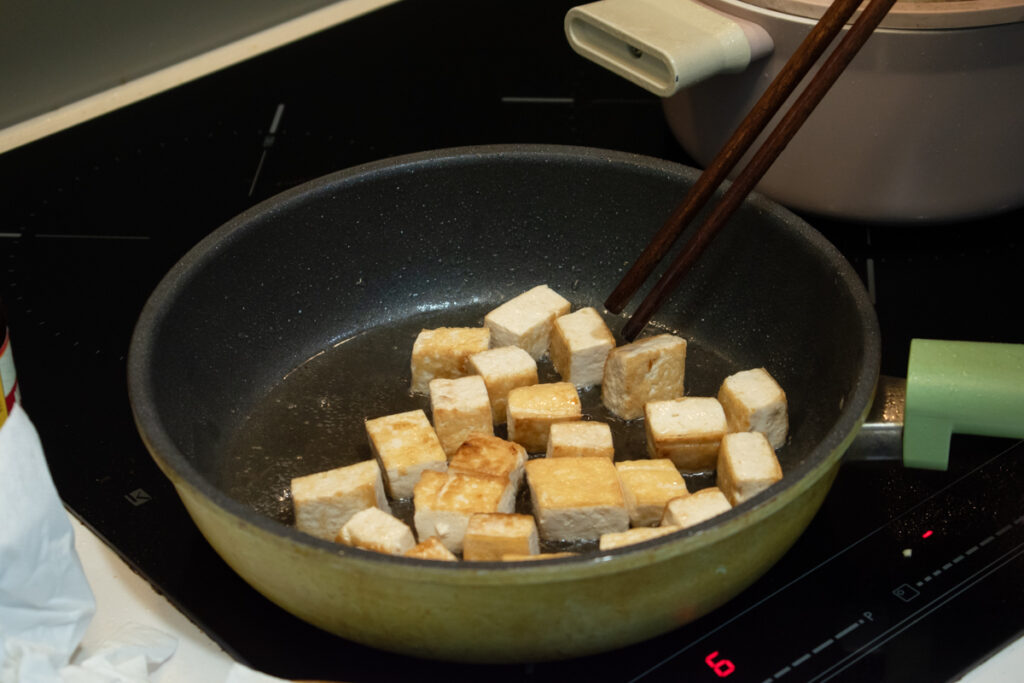 making vegan pho toppings