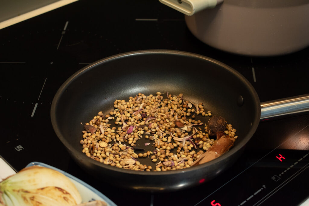 preparing vegan pho aroma