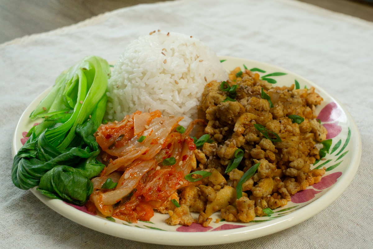 a plate of tofu bulgogi