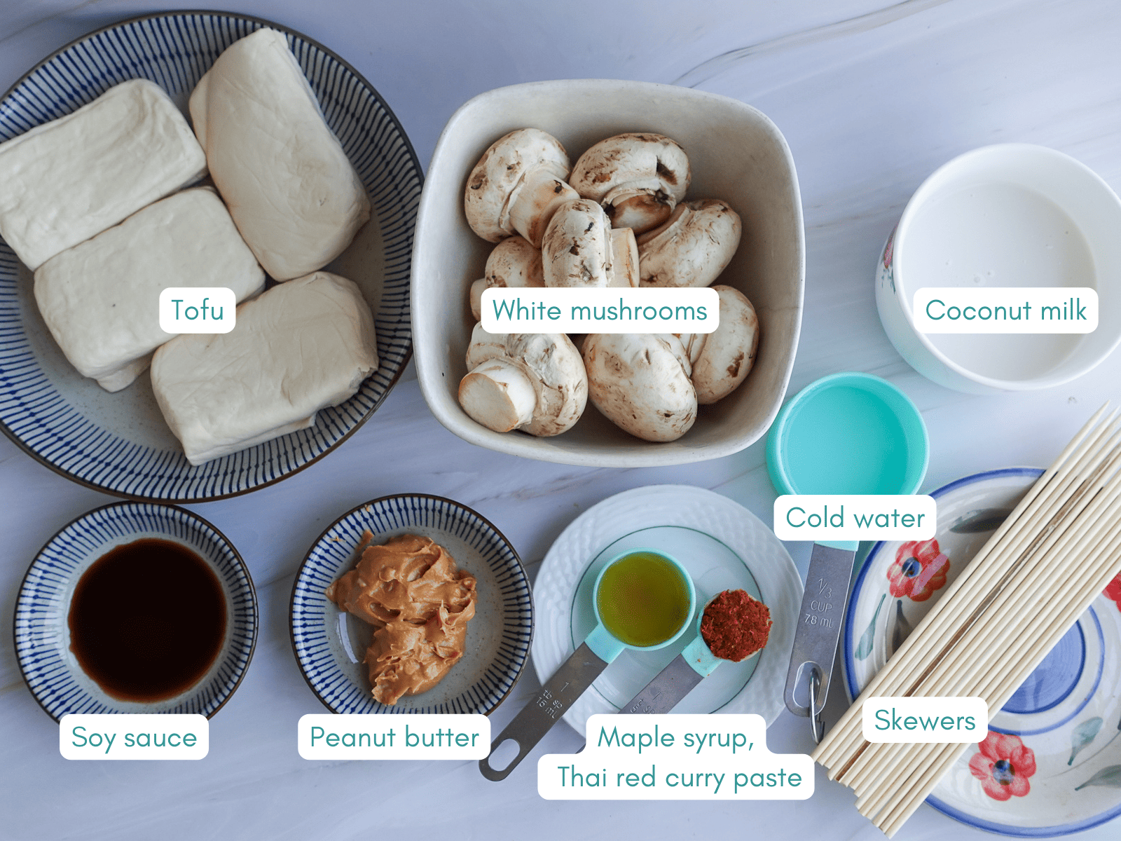 Thai Tofu Satay ingredients