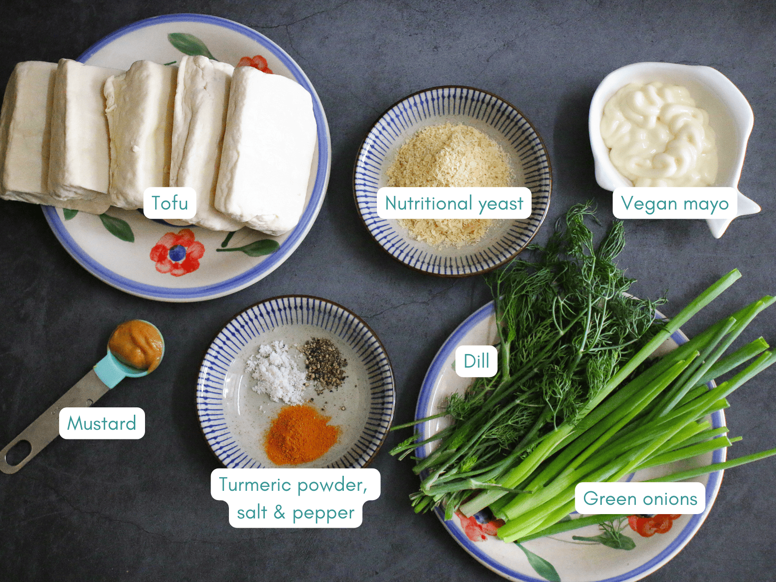 Vegan Egg Salad ingredients