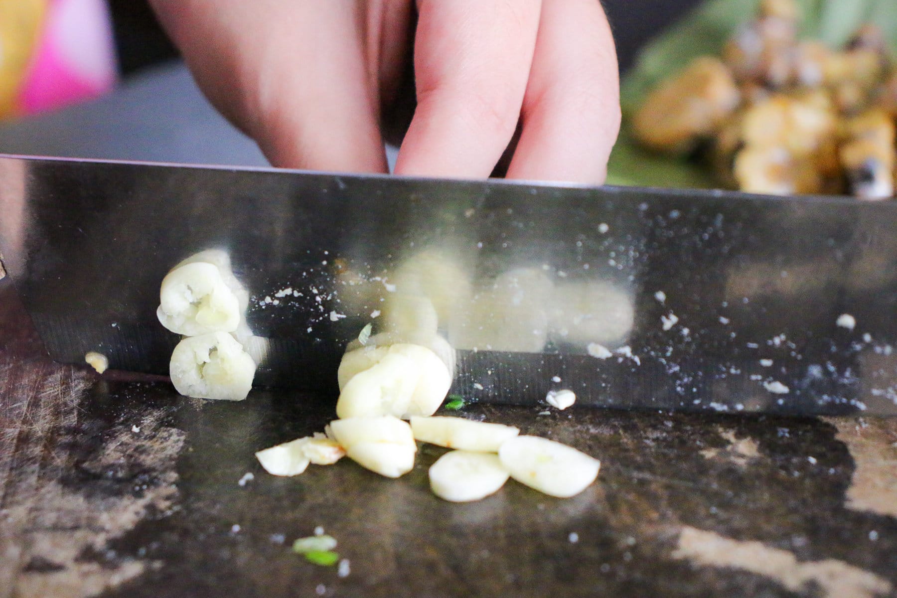 Chop garlic