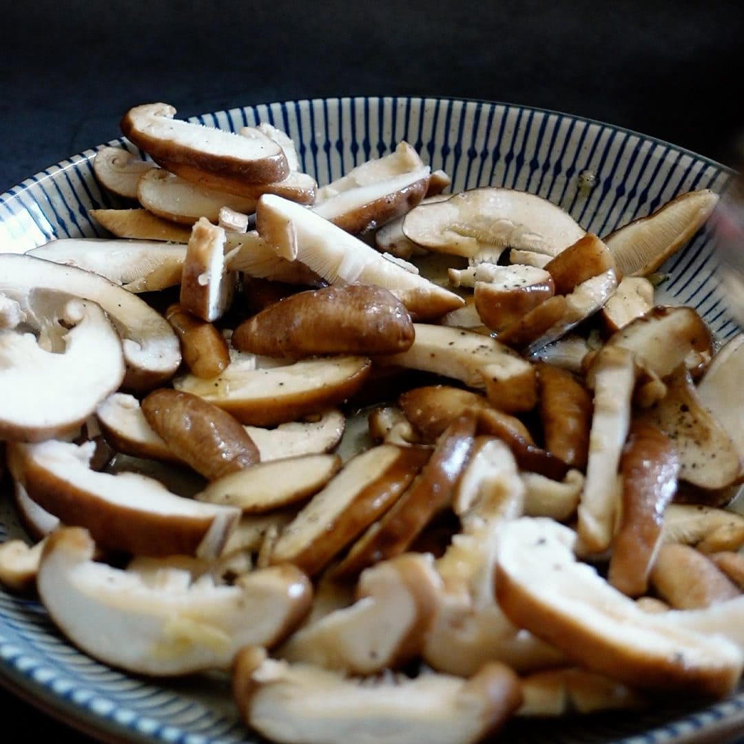 Set aside marinated mushrooms