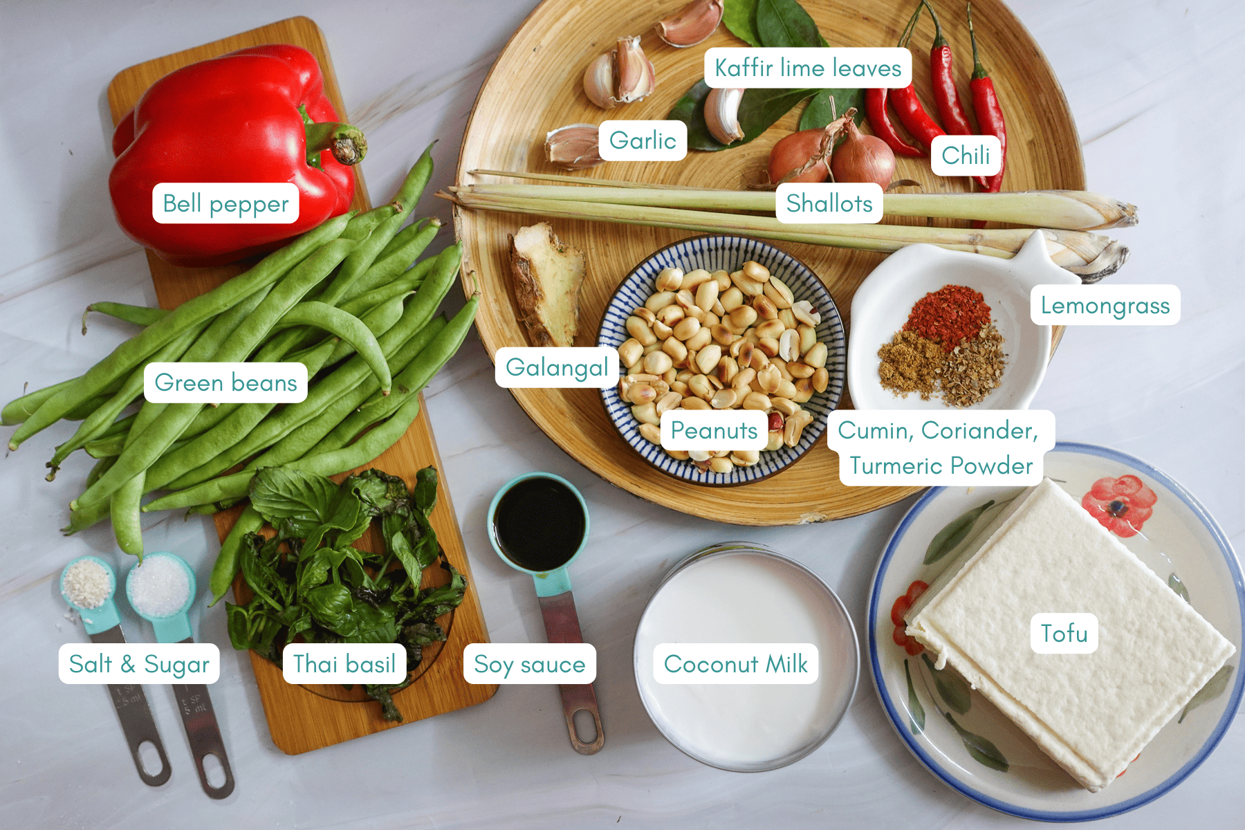 Vegan Panang Curry ingredients