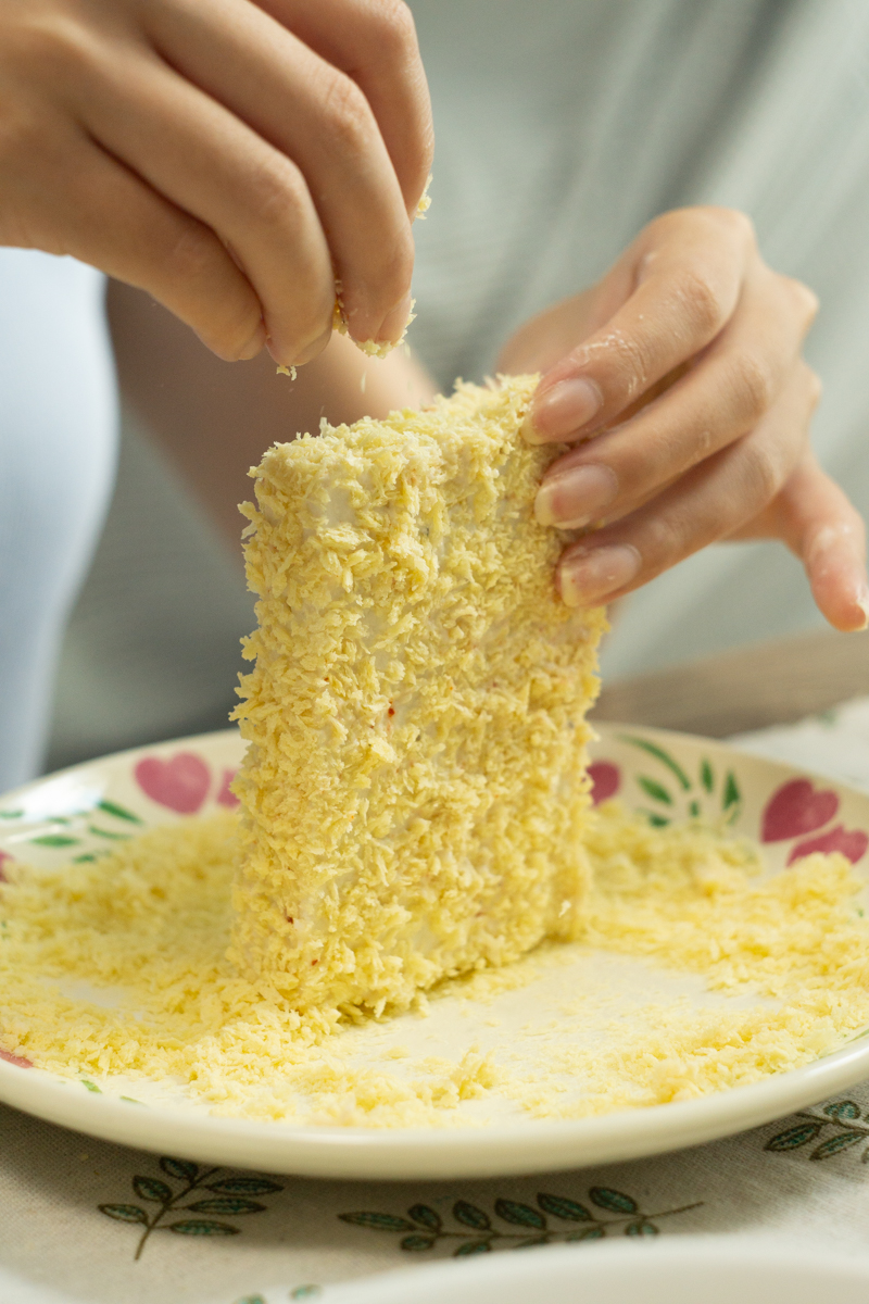 coating tofu with panko