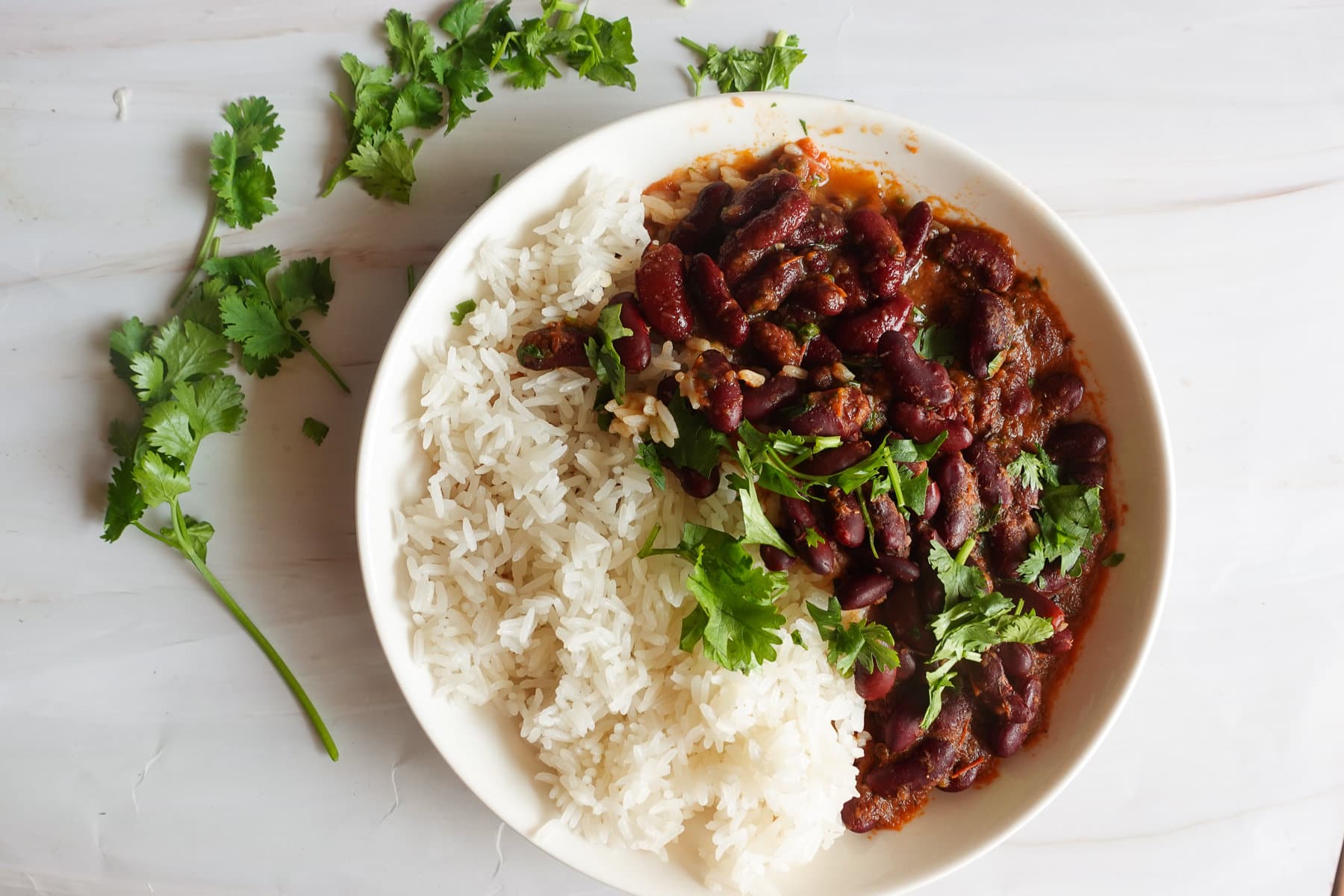 A plate of Lubya - Afghan Curry with Kidney Beans