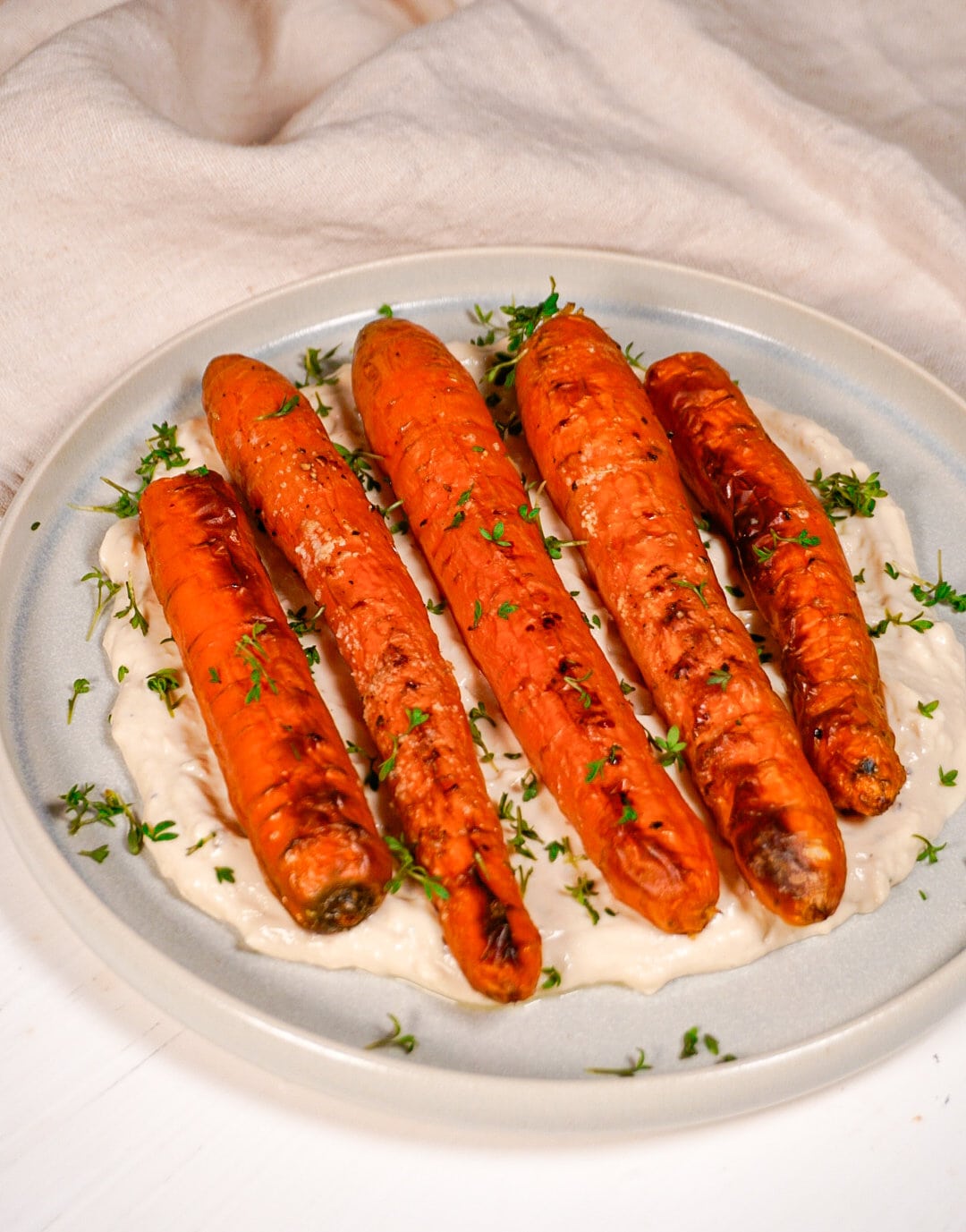 Roasted Carrots with Tofu Spread