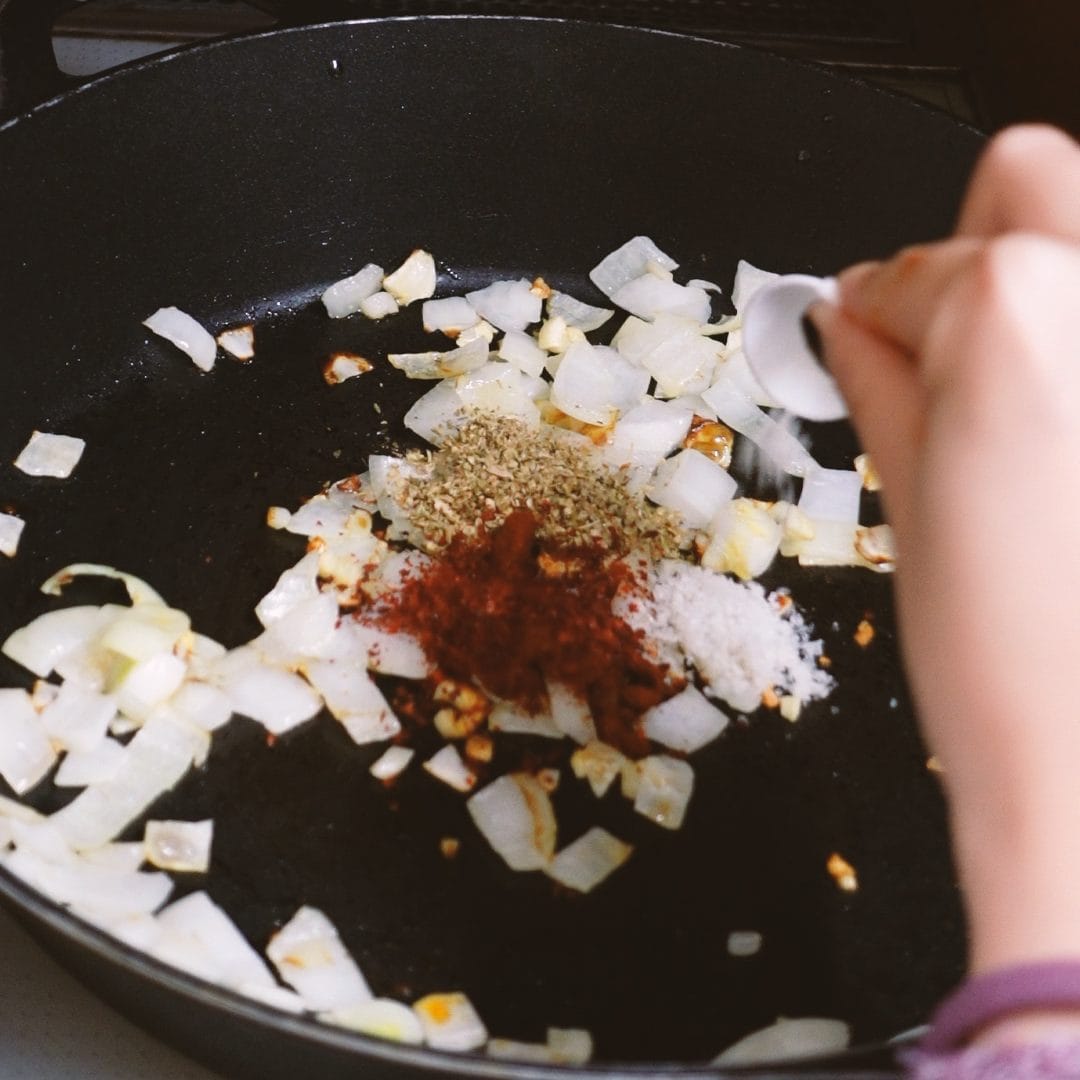 Fry the spices and aromatics