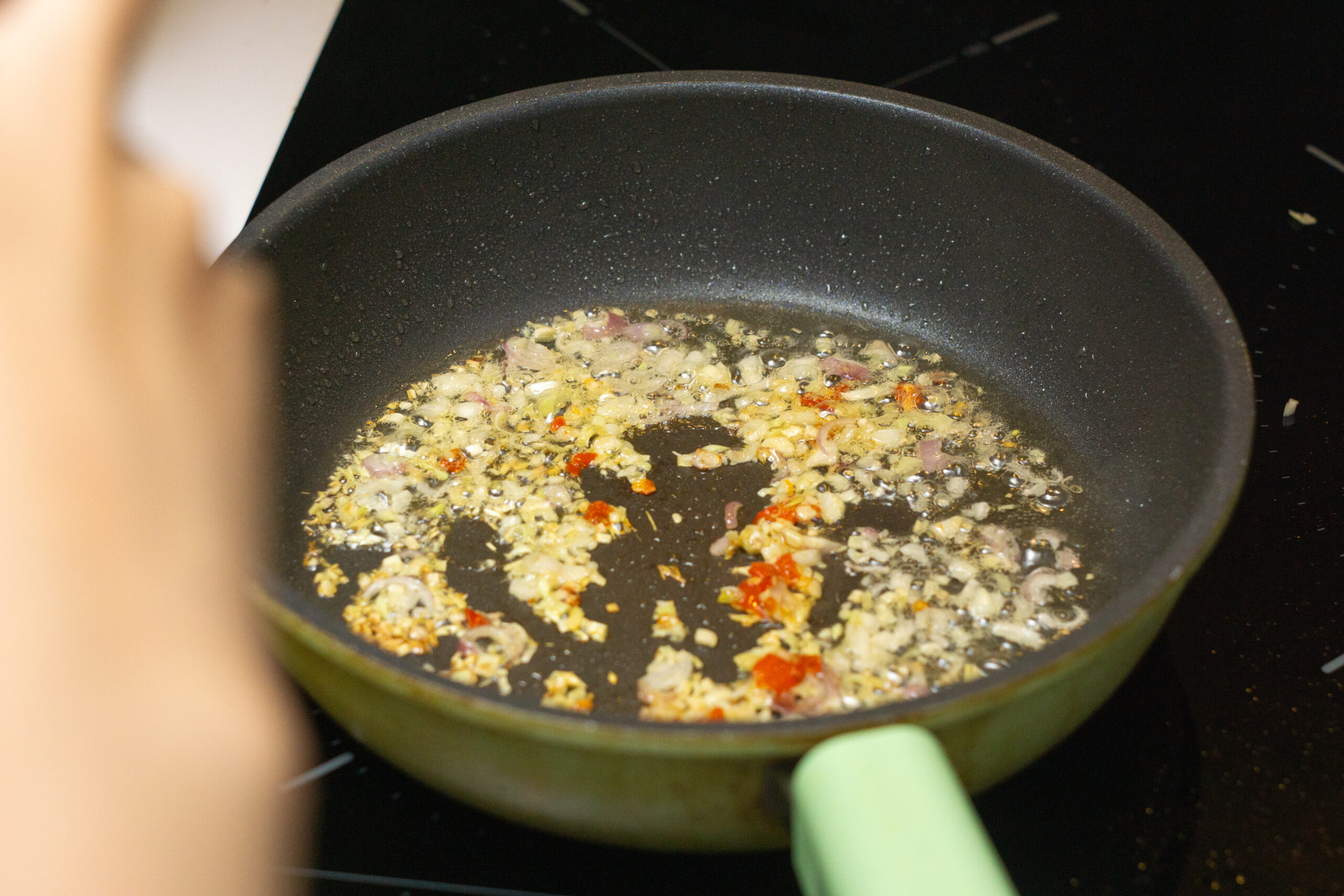 Stir-frying the aromatics
