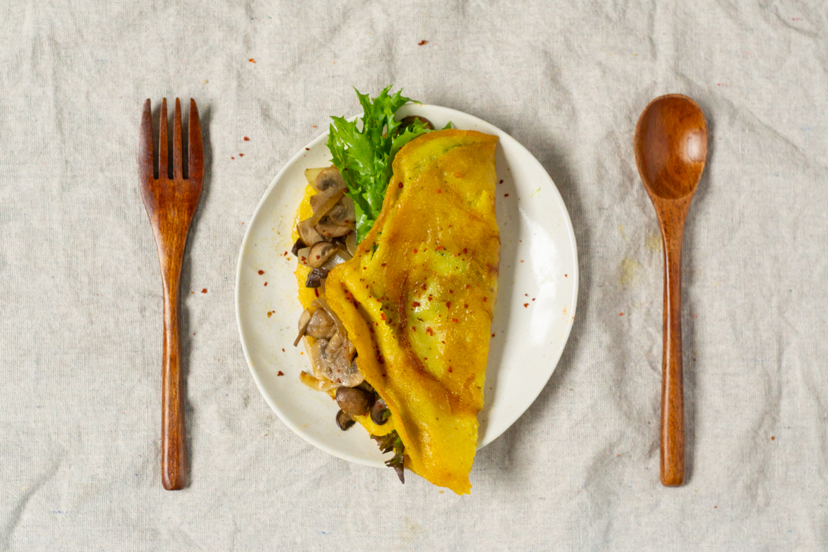 vegan mung bean omelette