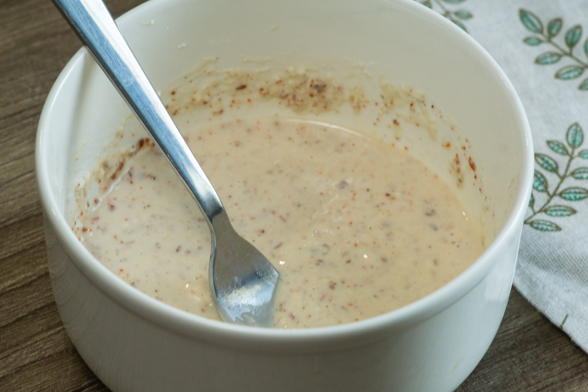 a bowl of coating batter