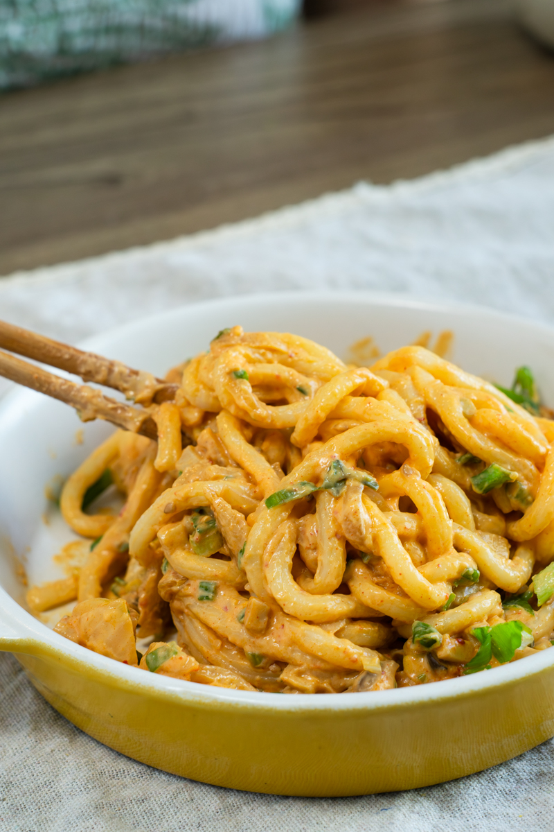 vegan kimchi udon
