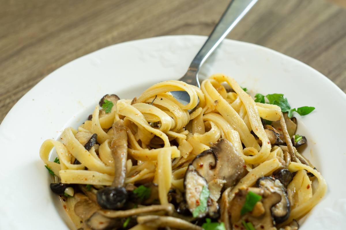 still miso mushroom pasta