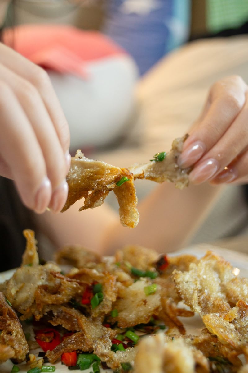 eating salt and pepper mushroom